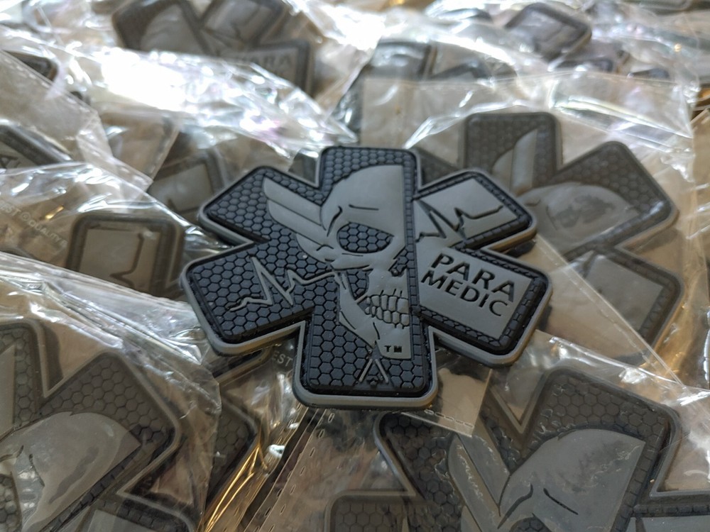 SCULL PARA MEDIC 3D PVC PATCH - BLACK/GRAY
