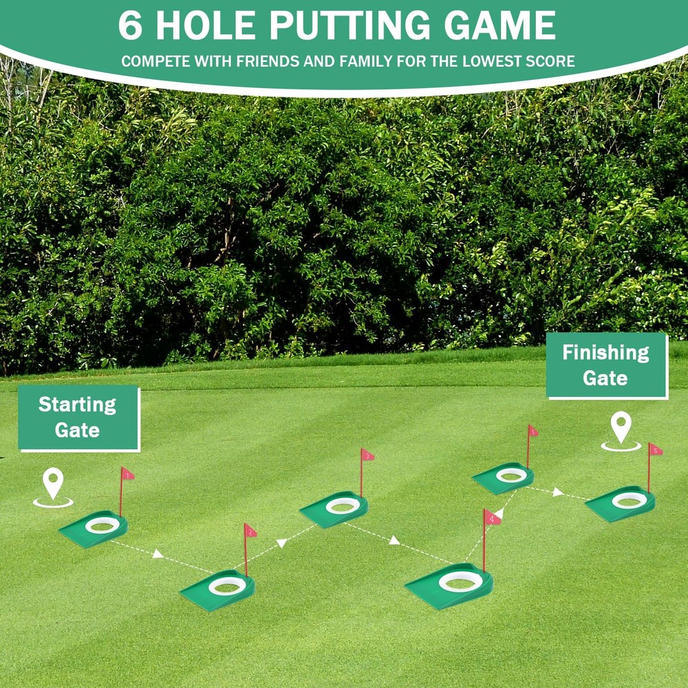 6 Pcs Golf Putting Practice Cup Hole Training Aids, Golf Putting Cups with Fl...