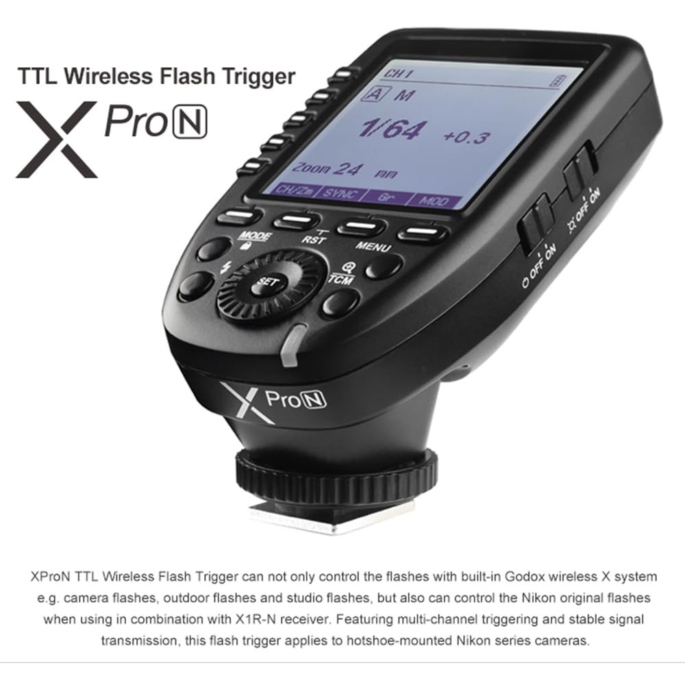 XPro TTL Wireless Trigger,1/8000s High-Speed-Sync,5 Dedicated Group Bottons a...