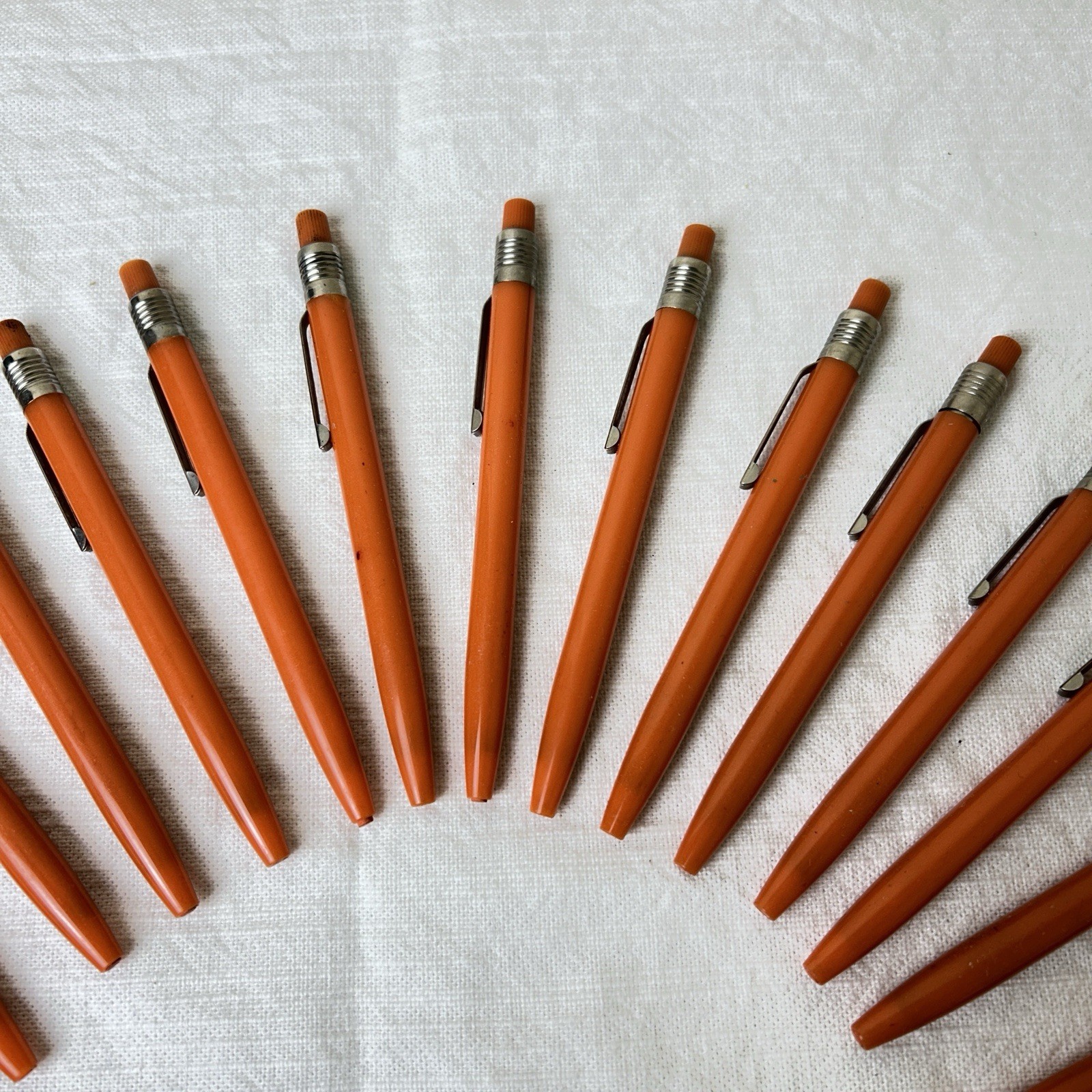 15 Scripto Mechanical Pencil Grease Crayon Orange US Government Vintage