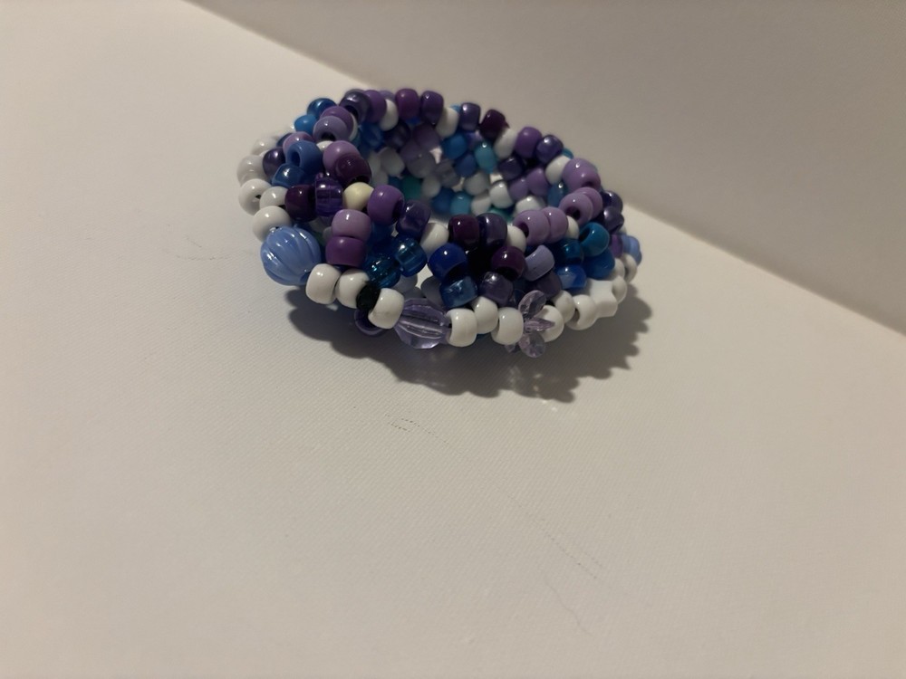 Purple Blue And White Kandi Cuff