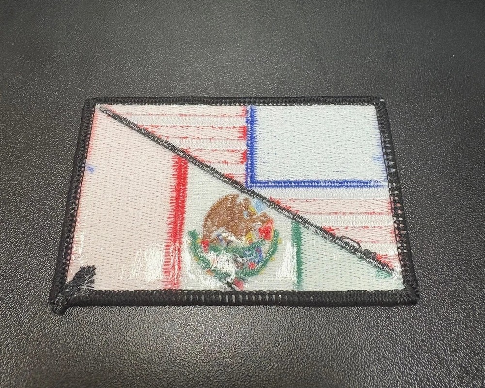 American / Mexican Flag Patch 3.5" x 2.25"