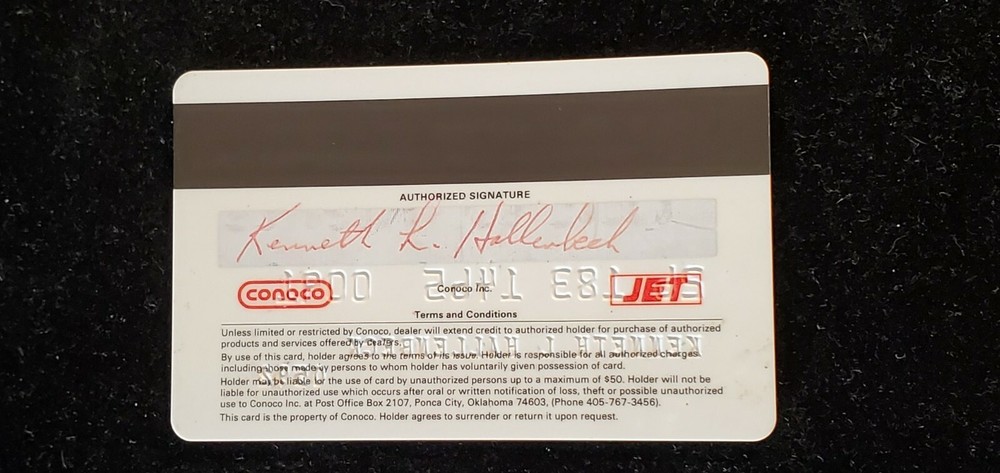 CONOCO Charge Card exp 92. Our cb30