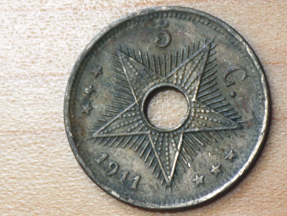 1911 Belgian Congo 5 Centimes