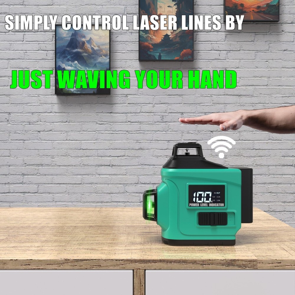 Self-leveling Laser Level 3D Horizontal Vertical Cross Line Laser Level 100 Feet