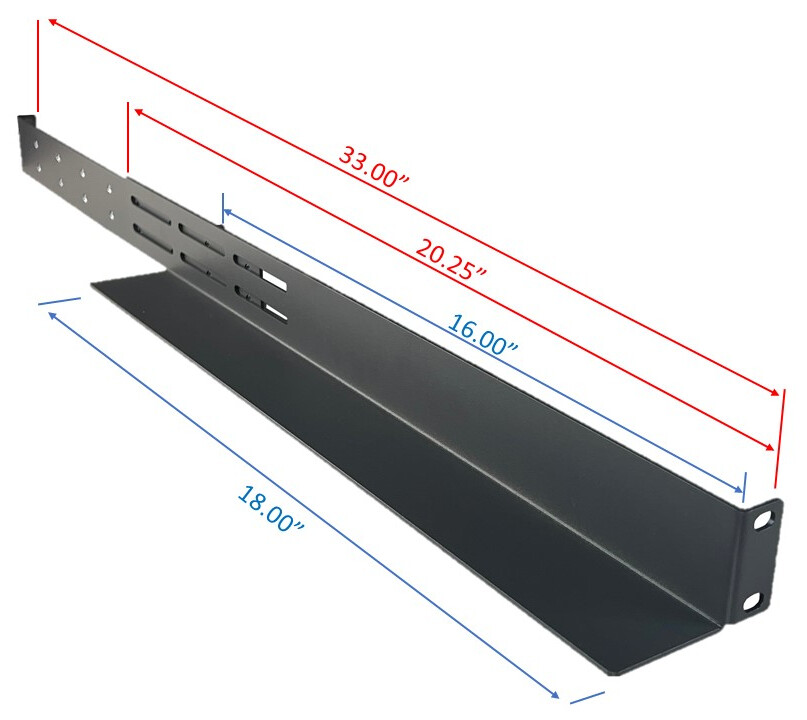 1 Set, Brand New 1U Rack Mount 4-Post Server Shelf Adjustable Rails