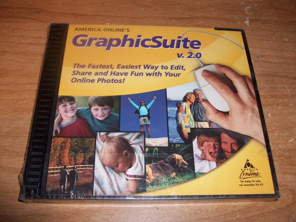 America Online's Graphic Suite 2.0 CD ROM Windows Program Edit Tool NEW