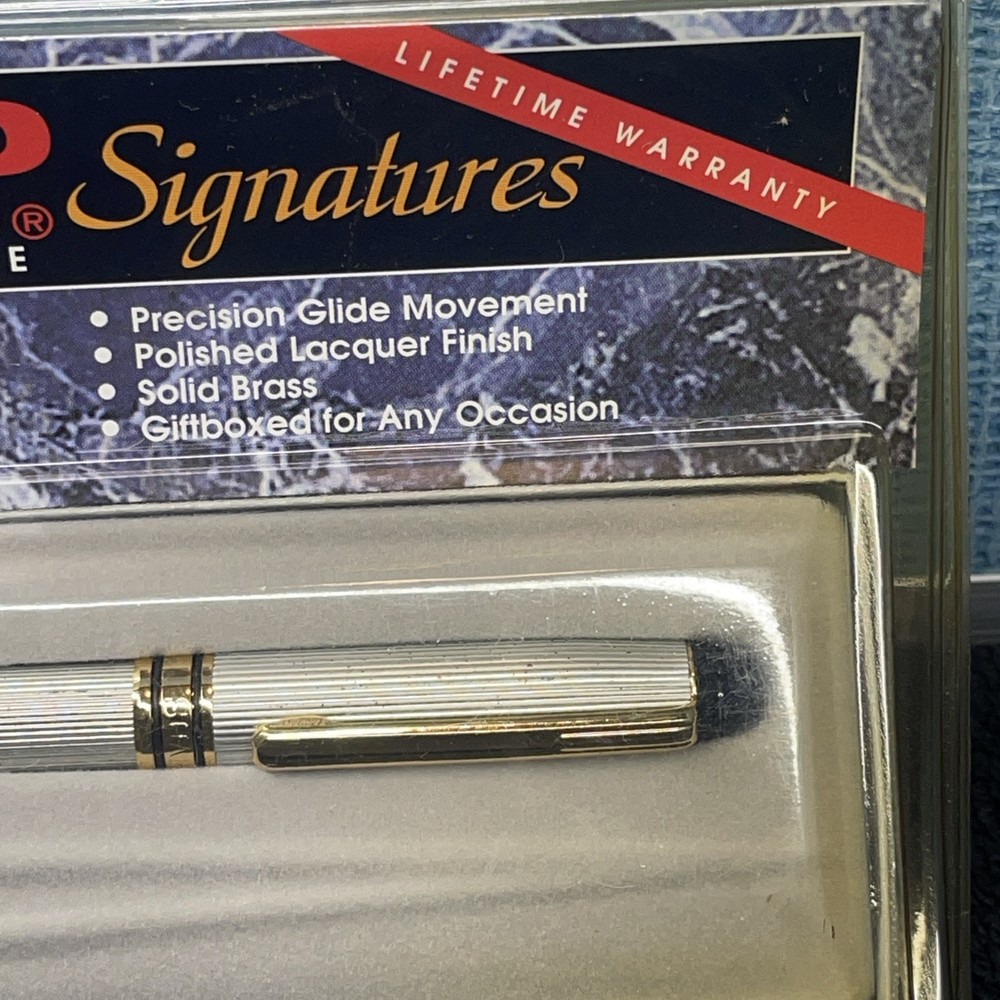 NOS Sharp International Signatures Ballpoint Pen - Solid Brass - Sealed Package