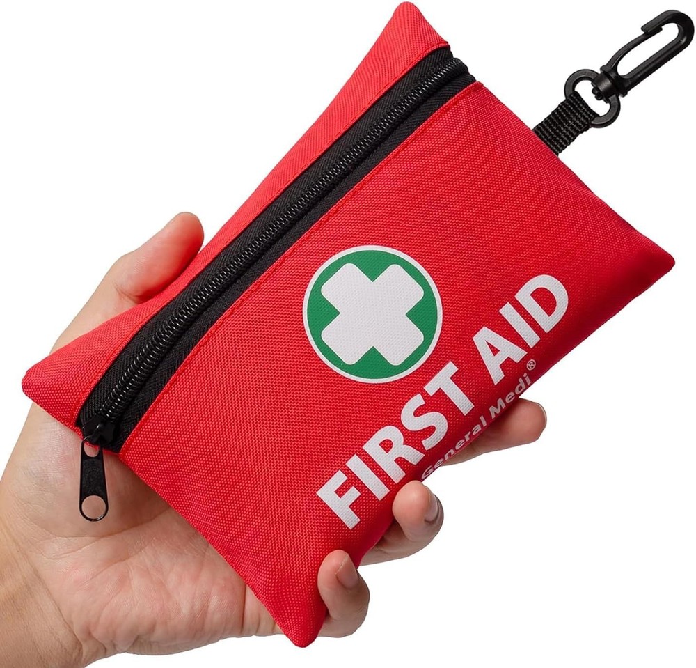 Mini First Aid Kit, 150 Piece Small First Aid Kit - Includes Emergency   (Red)