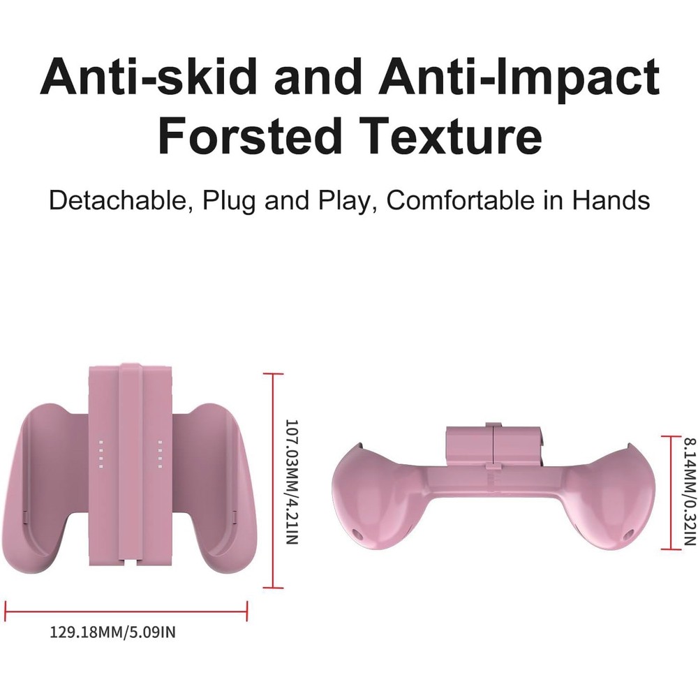 1pcs Pink Two-in-one Grip Comfort Controller Extend Holder For Switch Joy Con