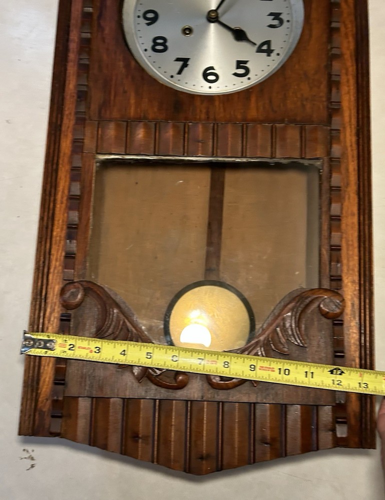 German French Black Forest Carved Wall Clock