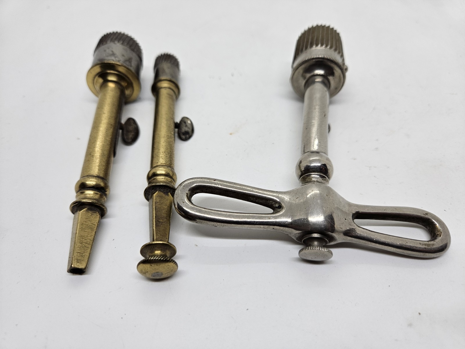 Antique 1800's Galt's Graduated Trephine Craneal Skull Bone Saw 3 Pc. Trepanning