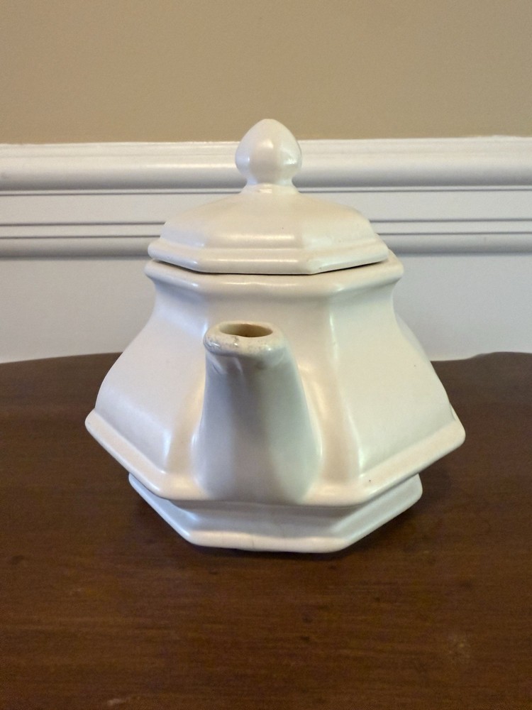 Vintage White Sutton Tea Pot Ceramic