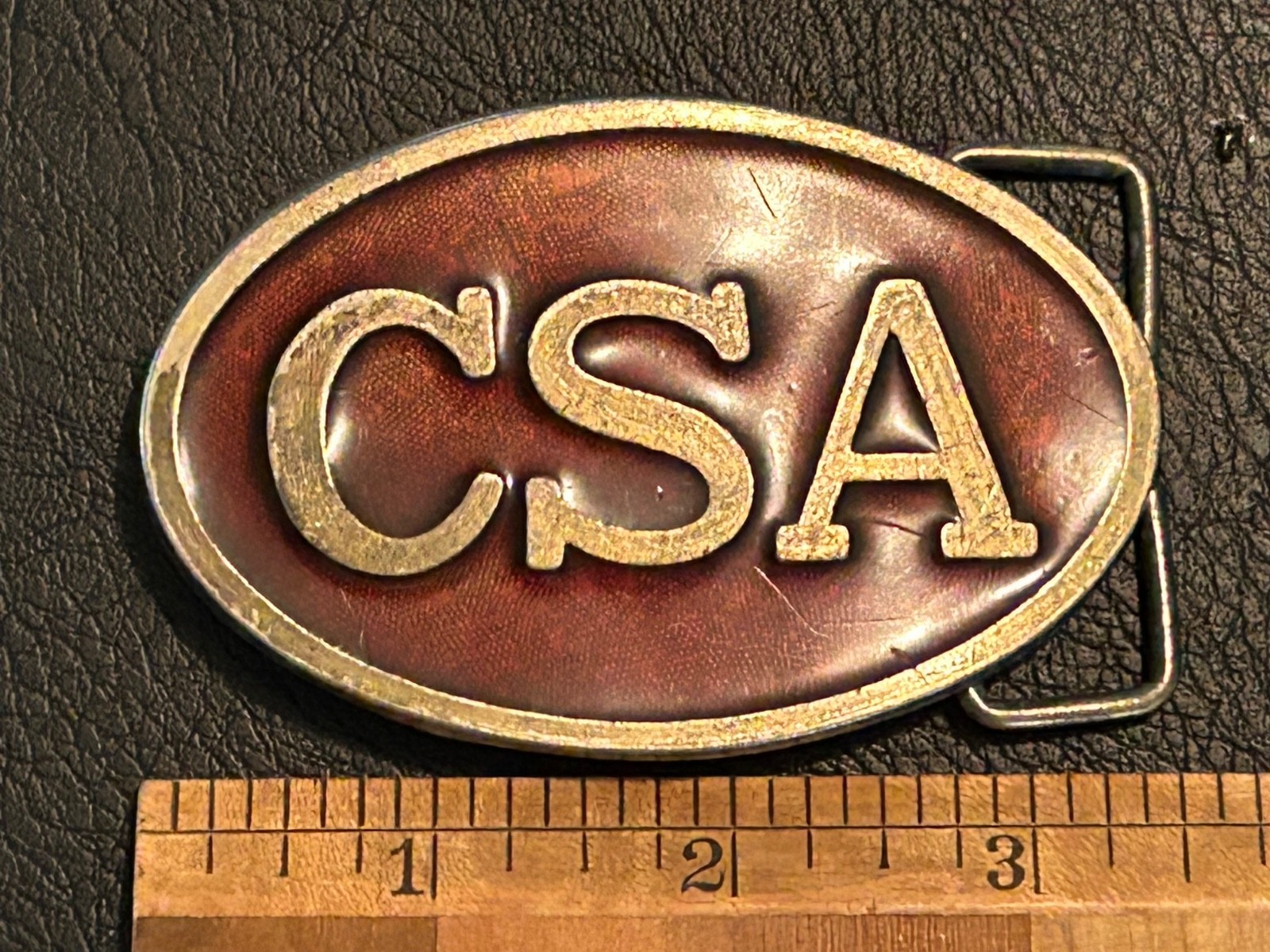 CSA belt buckle, reproduction