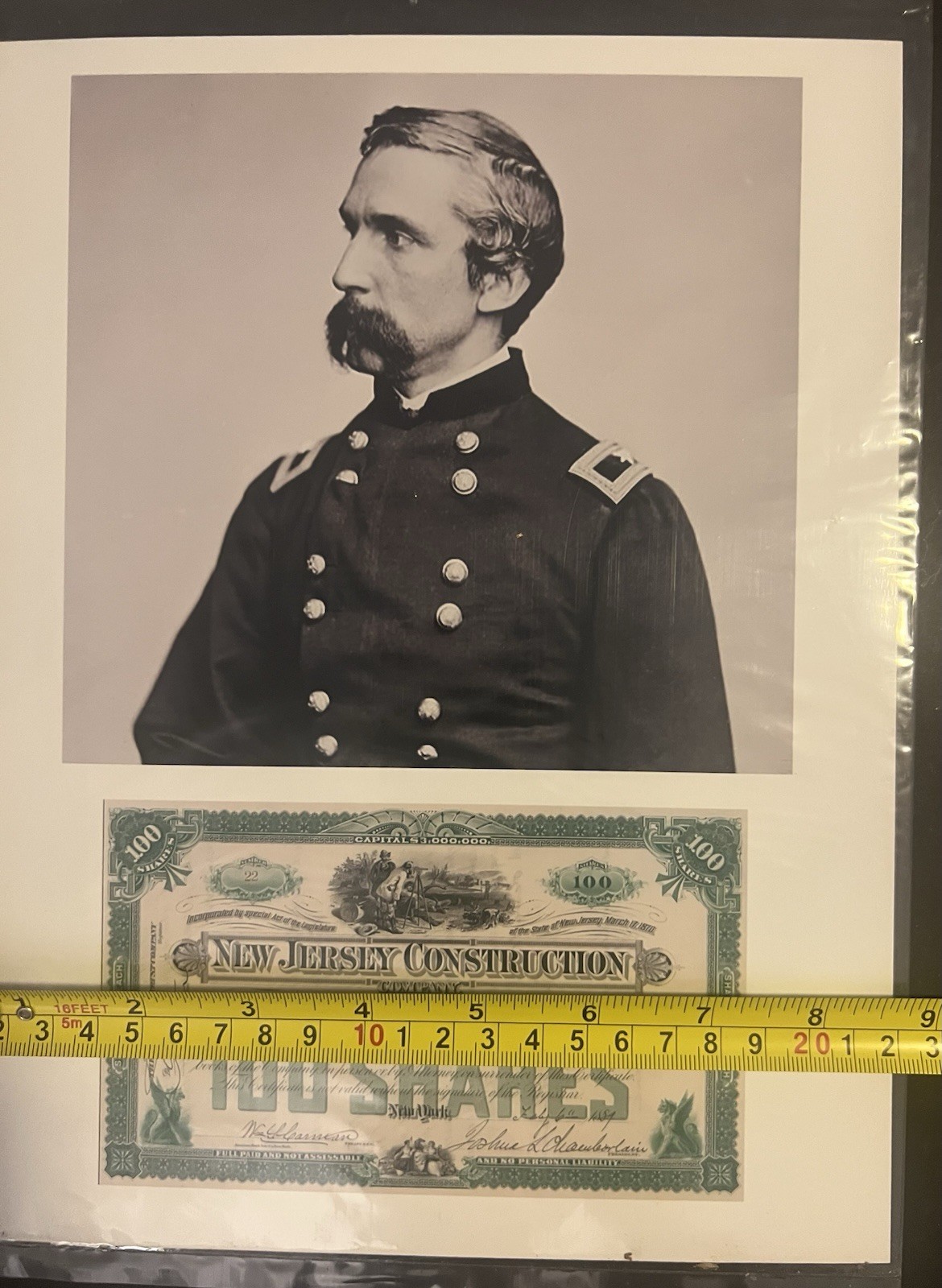 Joshua Lawrence Chamberlain (1828-1914) New Jersey Construction Co Share Cert