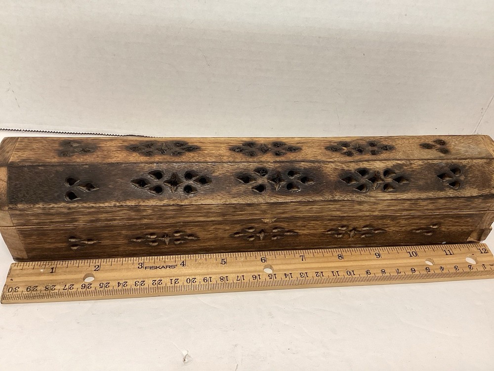 Wooden Incense Box Holder 12”