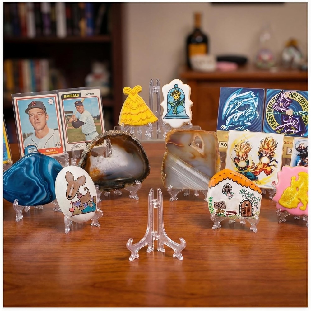 Versatile 3 Inch Acrylic Mini Easels - Lightweight 12 Pack Display Holders