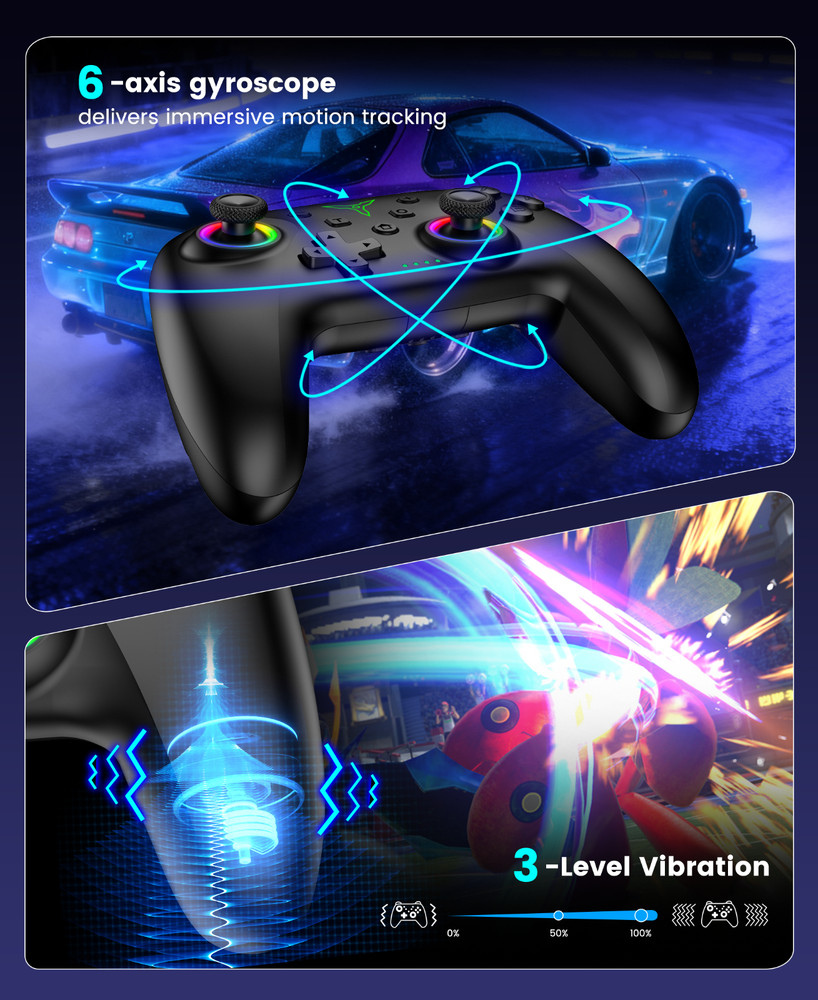 Switch 2 Controller for Nintendo Switch 2/Switch/OLED/Lite with Hall Effect