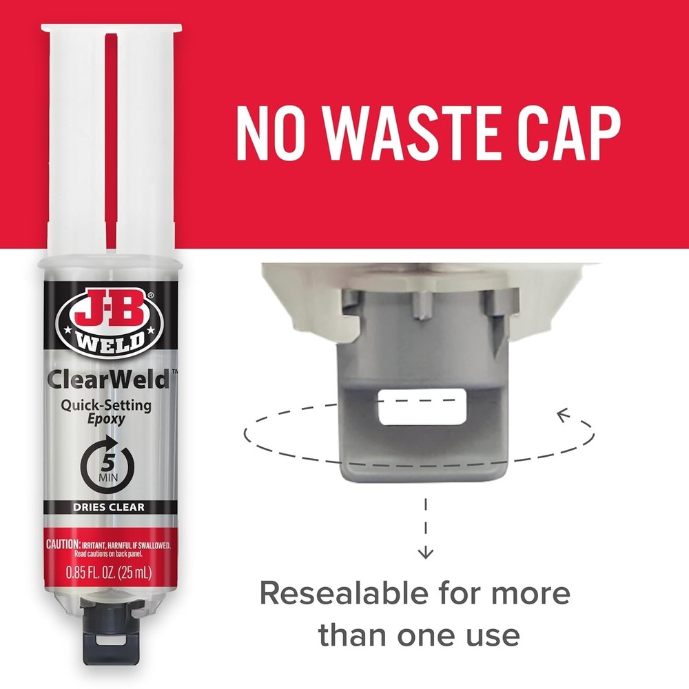 ClearWeld 5-Minute Epoxy 2-Pack - Strong, Water-Resistant Multi-Surface Adhesive