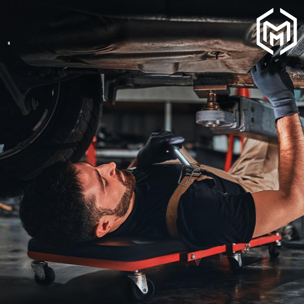 Foldable Z Creeper 2-in-1 Rolling Folding Car Creeper & Seat, 36" Adjustable ...