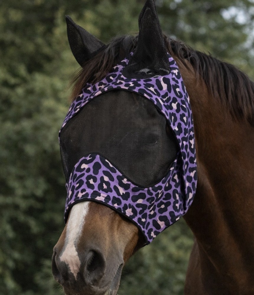 Purple Leopard Fly Mask