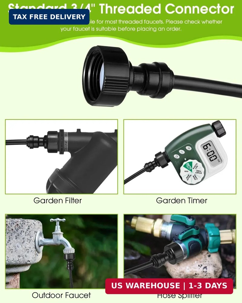Mist Cooling Automatic Irrigation System-Misting System 33FT Misting Line & 10 B