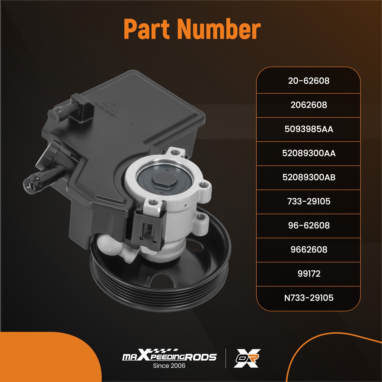 Power Steering Pump w/ Pulley Reservoir For Jeep Grand Cherokee 01-04 V8 4.7 new