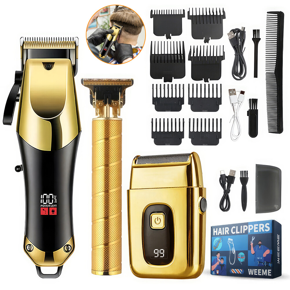 Professional Hair Clippers for Men, Cordless Barber Clippers and Trimmer Set