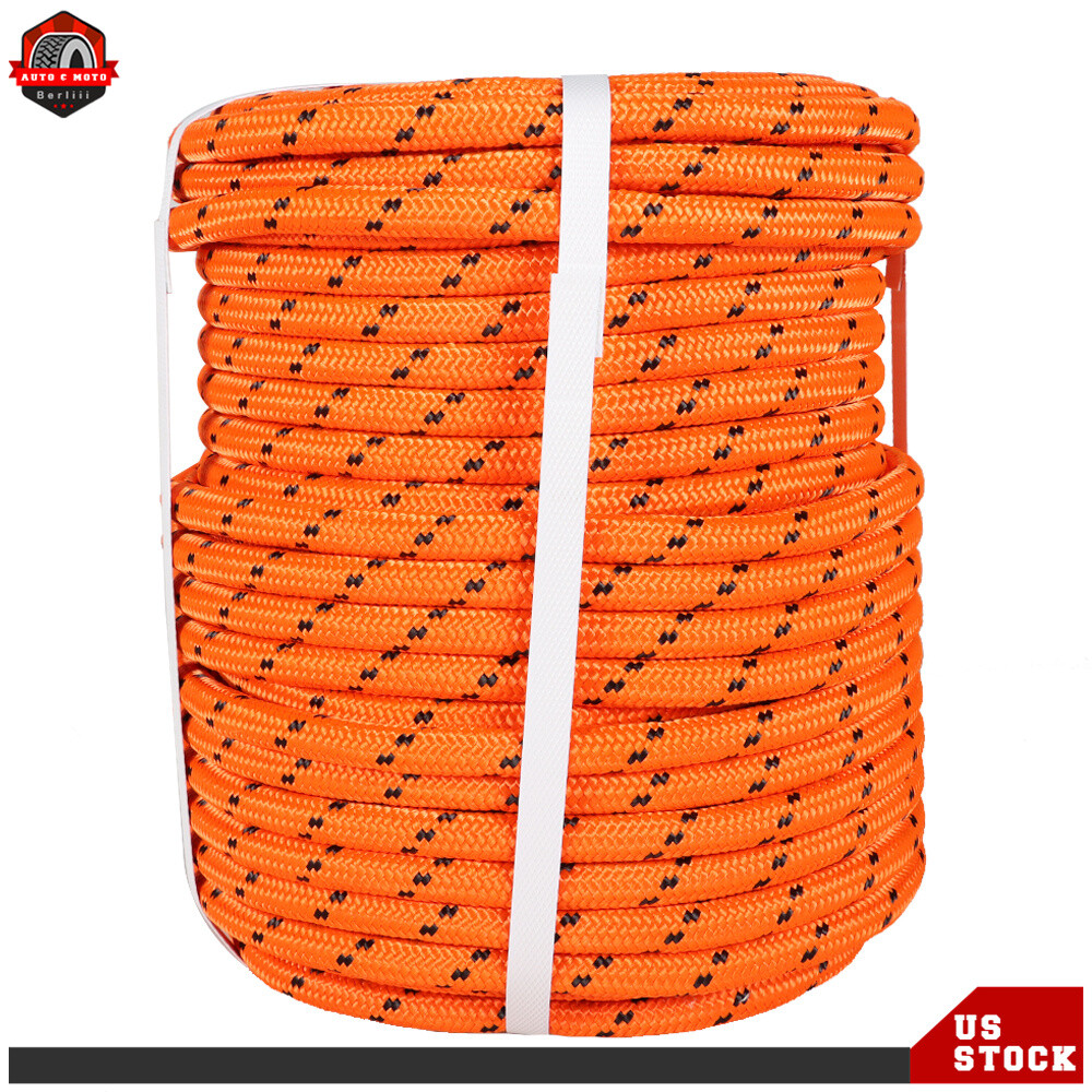 150ft Double Braid Polyester Rope Rigging Rope 1/2in 6180Lbs Breaking Strength