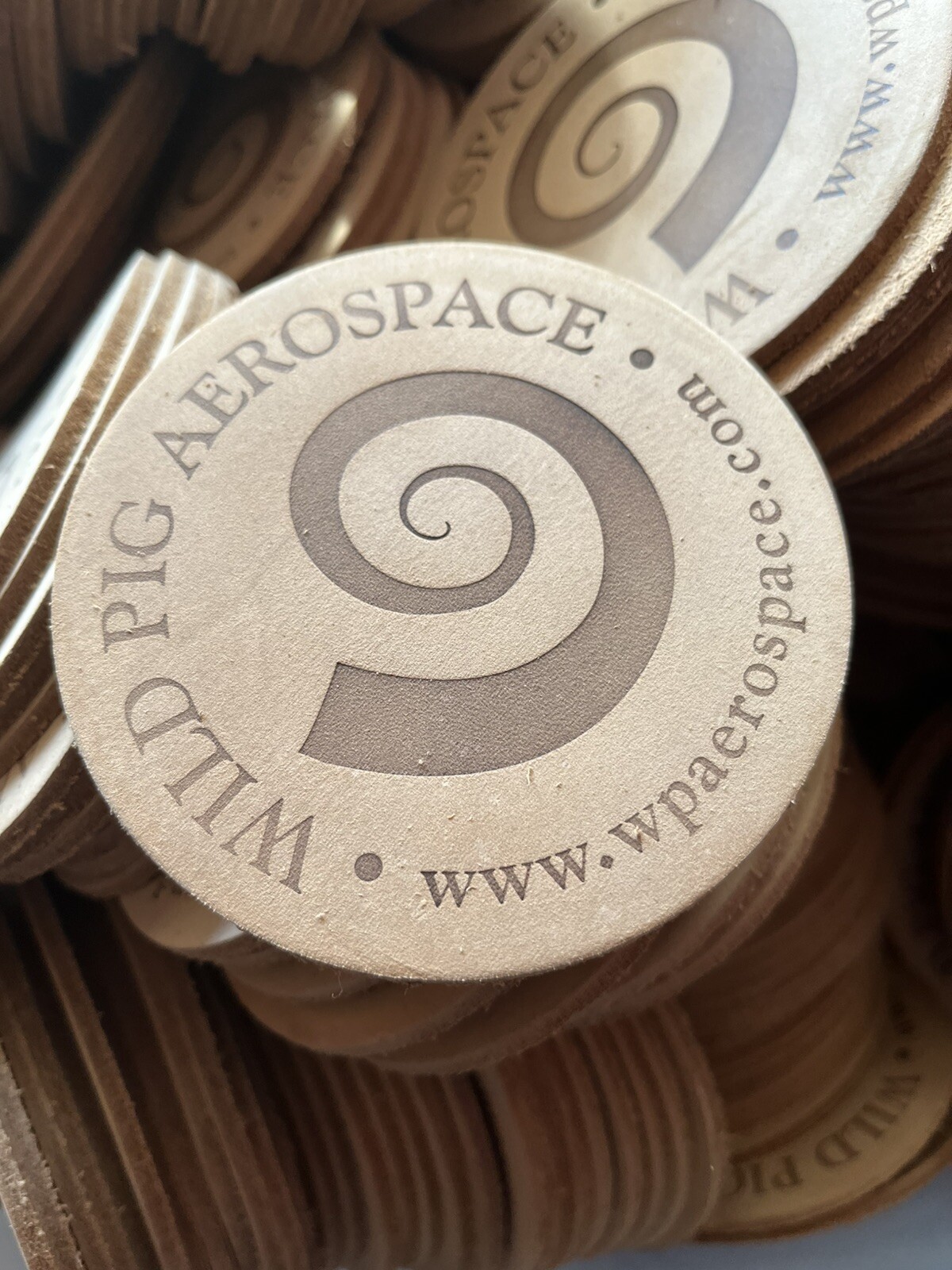 Lot Of 1500 Leather Beer Drink Coasters Wild Pig Aerospace Pilot USAF