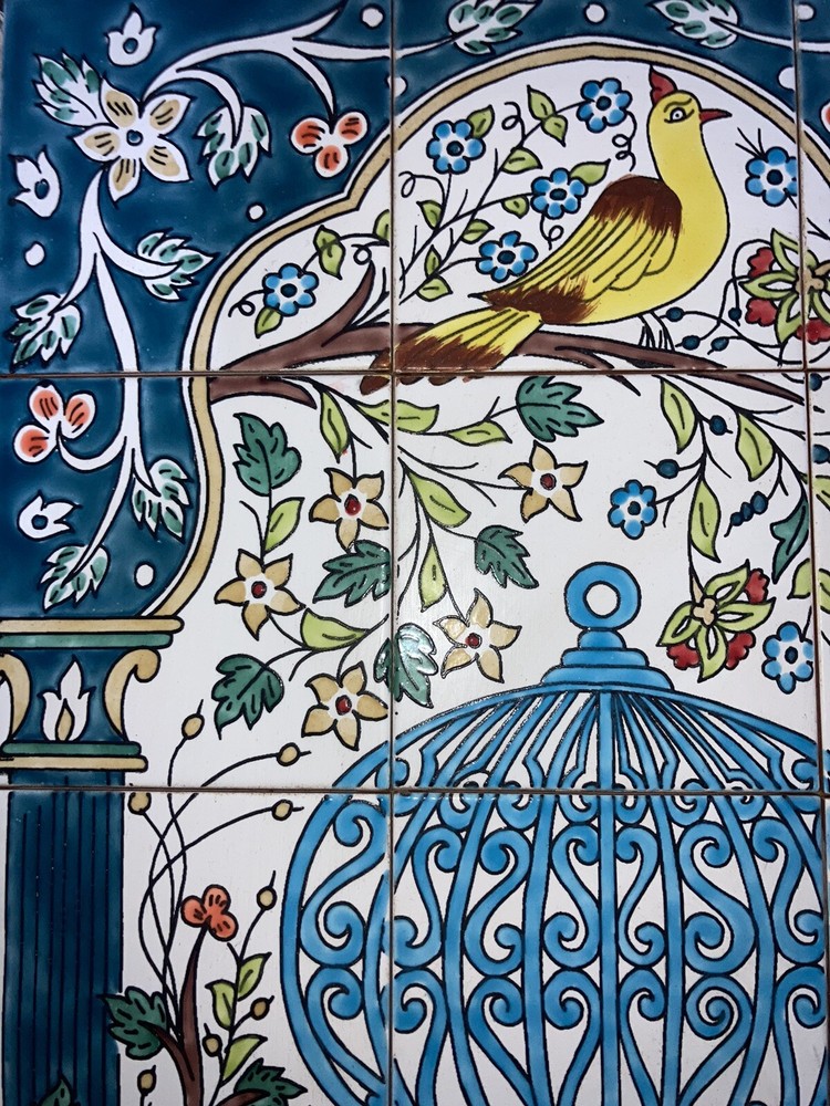 18" x 24" Ceramic Tile Mural Backsplash Art Wall Panel Hand Painted