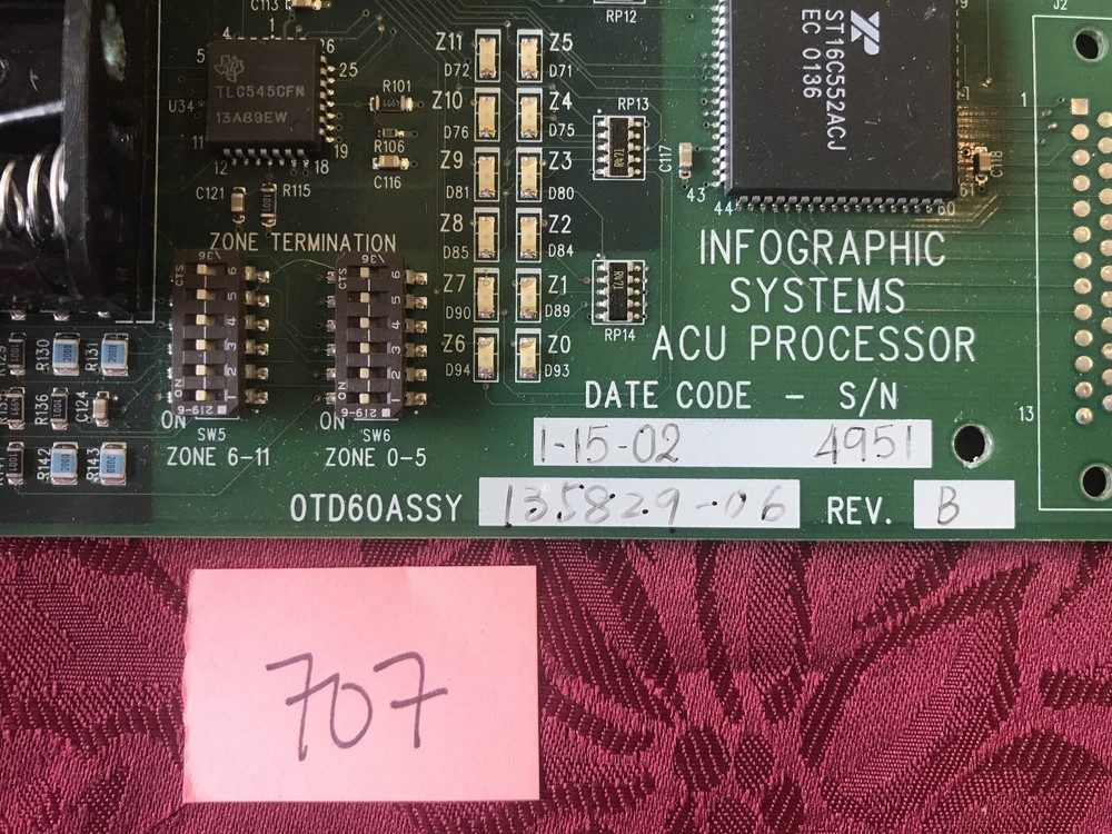 Infographics Systems ACU Processor 135829-06 Rev. B