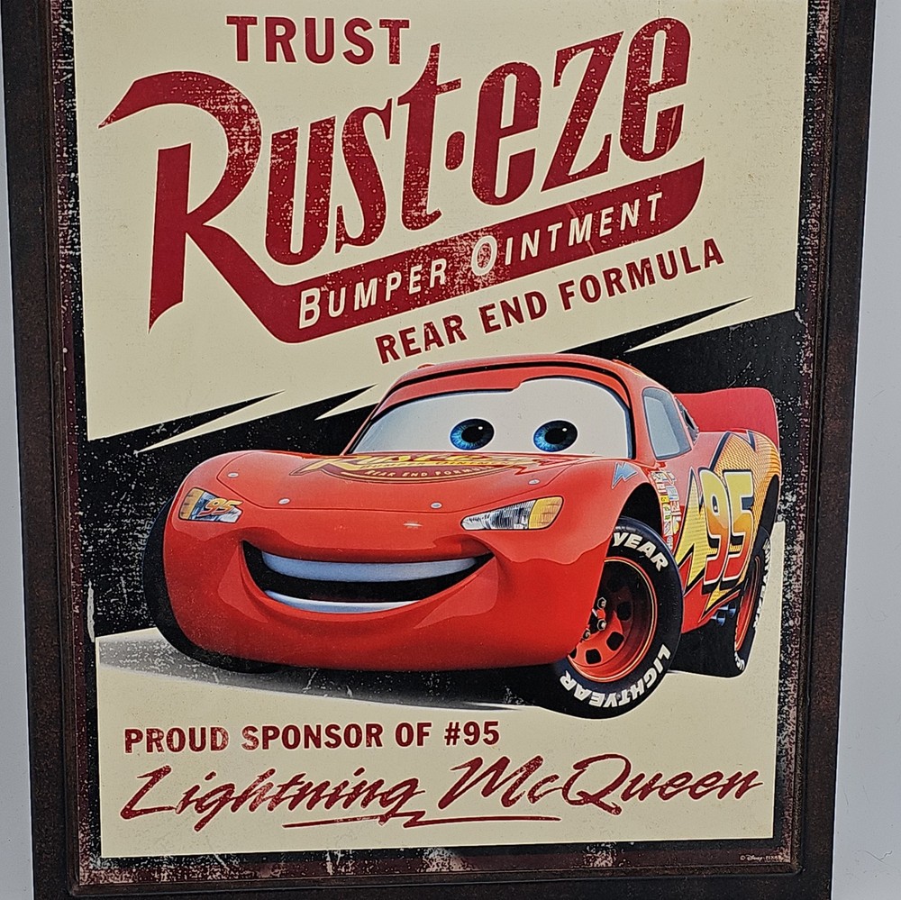 Rust-eze lightning mcqueen Tin,Disney Pixar, Great Condition AAA+