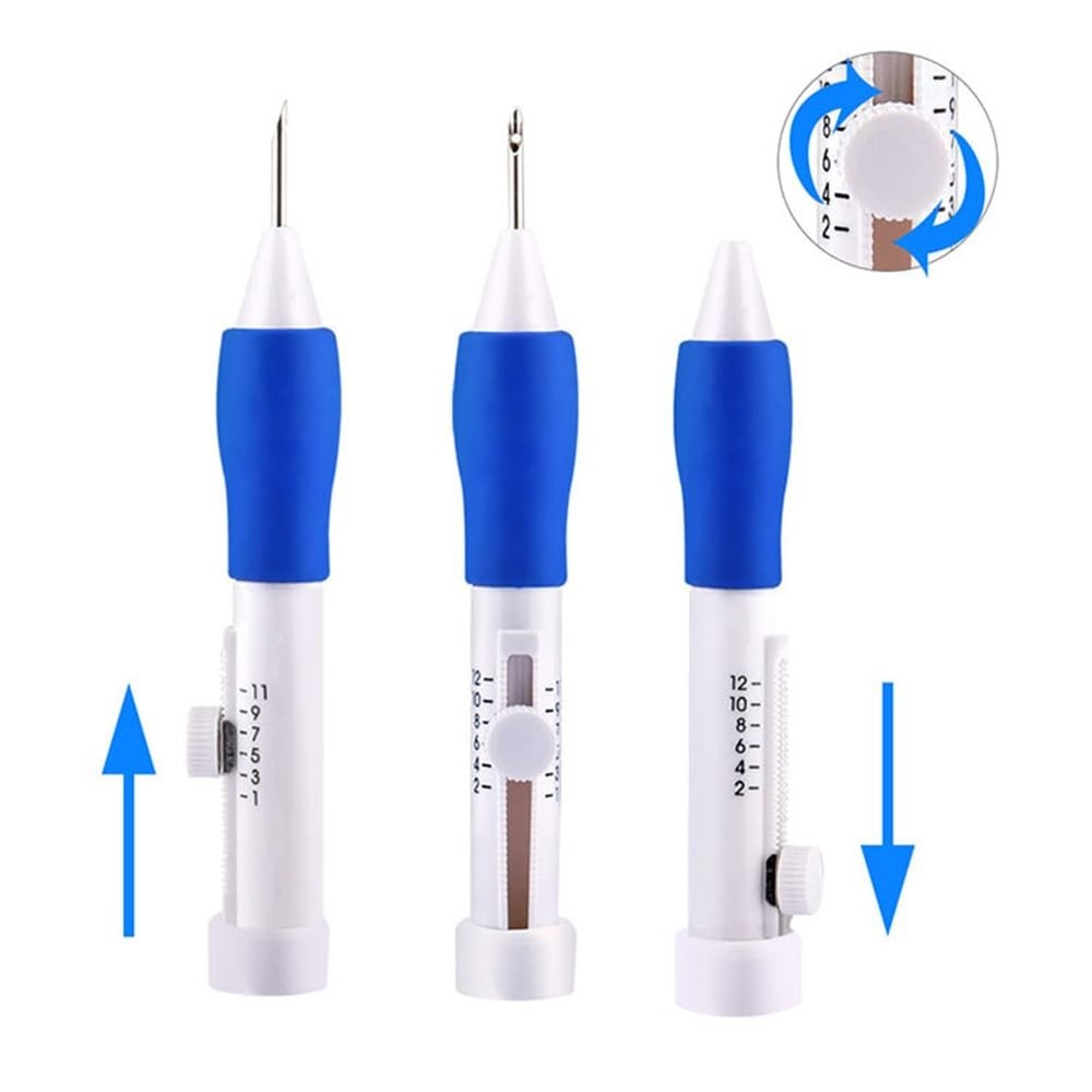 DIY Embroidery Pen Punch Needle Kit with Comfortable Handle for Thread Embroi...