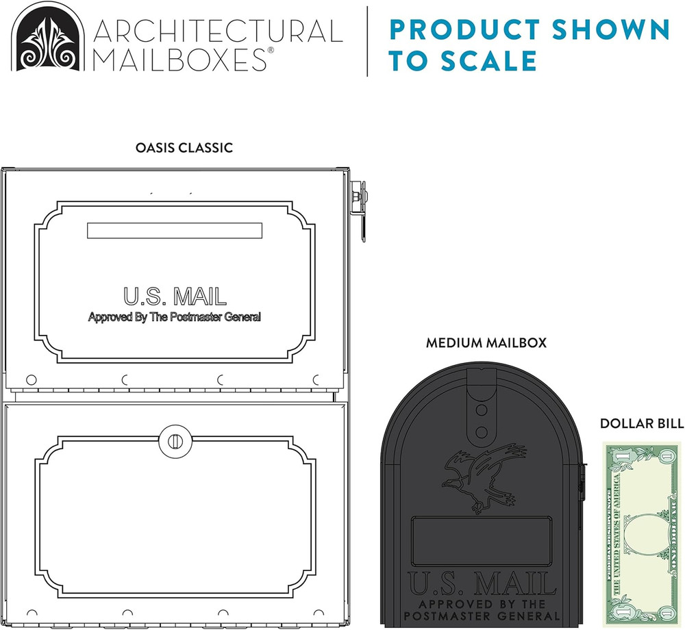 Oasis Classic Large High Security Parcel Mailbox, White