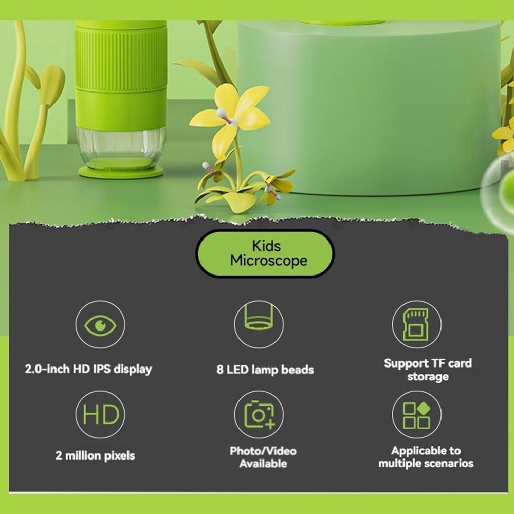 Digital Microscope Handheld Microscope with 2inch IPS Screen 1000X Portable4558