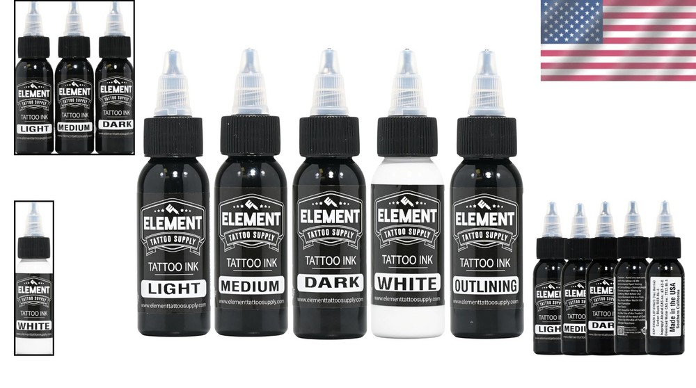 Versatile Greywash Tattoo Ink Set - Perfect for Shading, Outlining & Blending