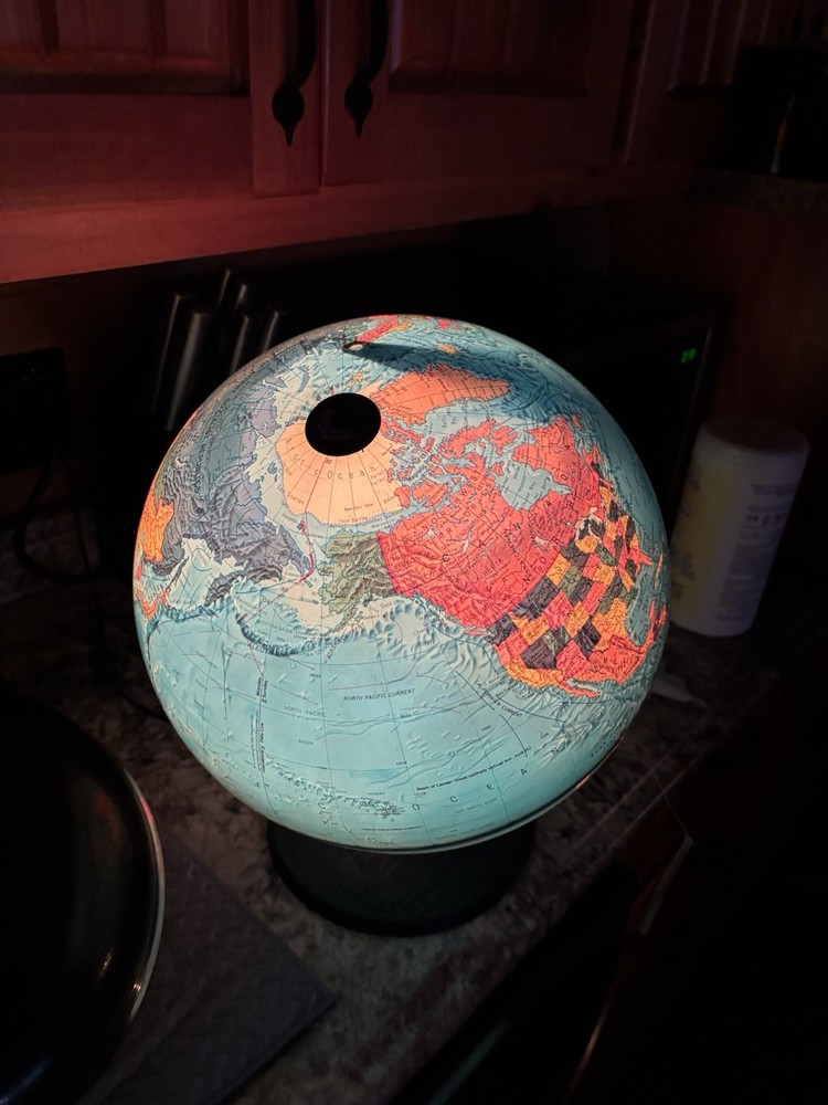 scan globe A/S VINTAGE LIGHTED LAMP WORLD GLOBE LARGE