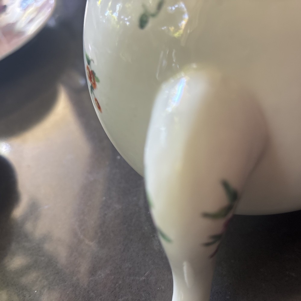 Derby Teapot Circa 1760 Flower Painted