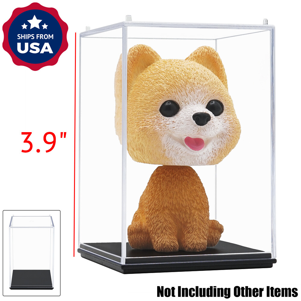 US Clear Acrylic Perspex Display Box Case 3.9" H Plastic Base Protection Figures
