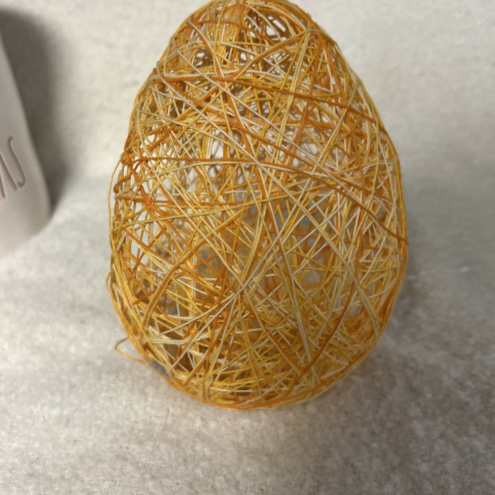 Vtg Orange Easter Diorama Egg Large Handmade String