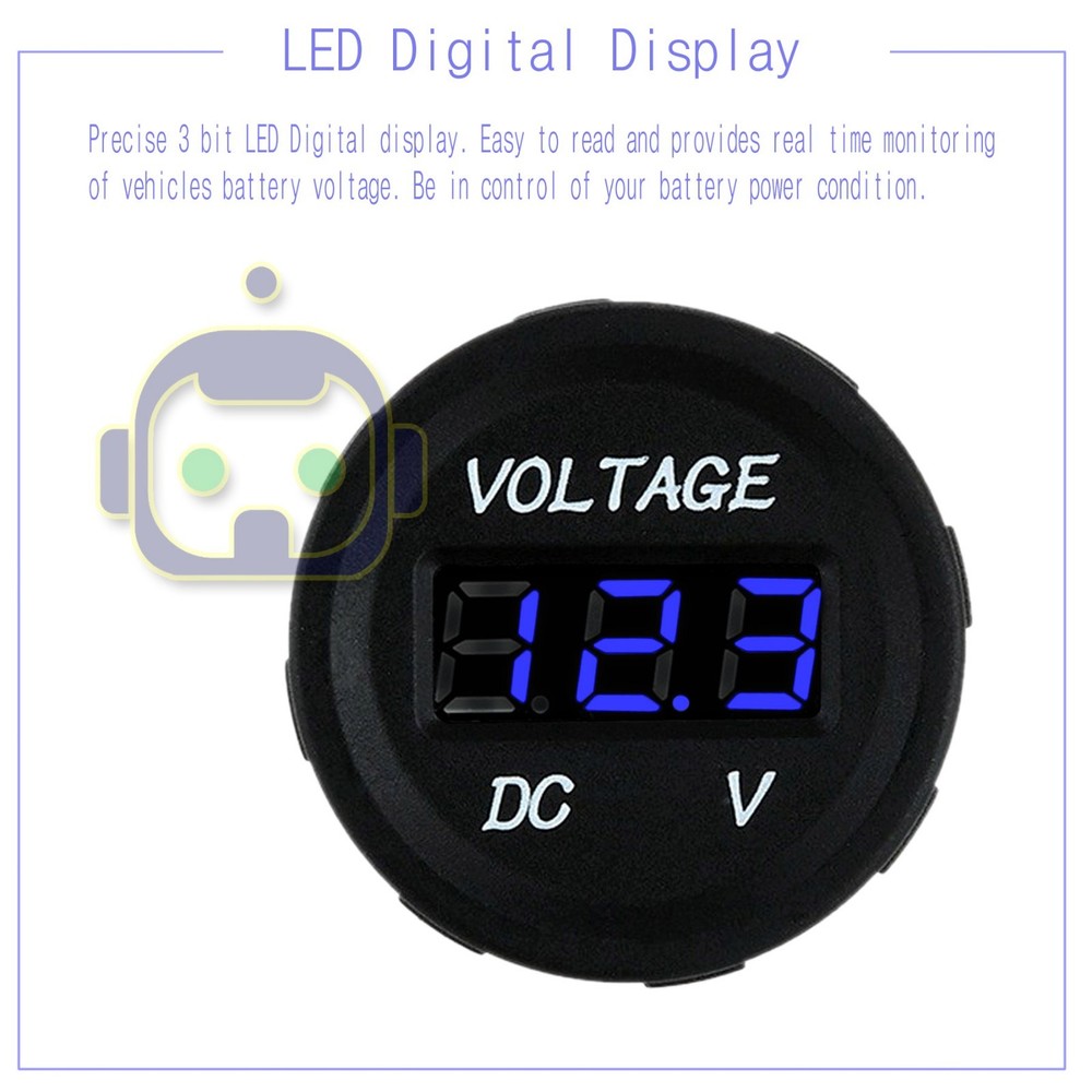 LED Digital Display Voltmeter Car Motorcycle Voltage Volt Gauge Panel Meter 12V