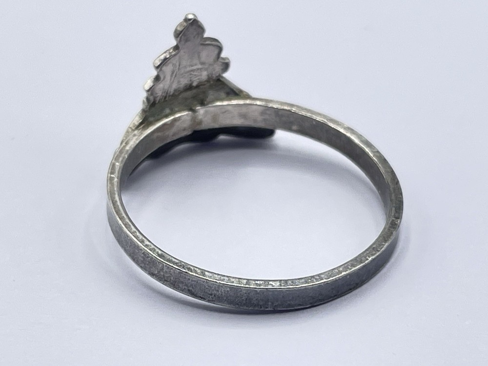 WW2 British Sterling Silver & Enamel Royal Artillery Sweetheart Ring