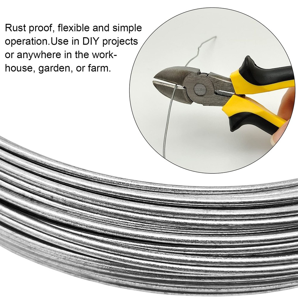 20 Gauge Hobby Wire,98ft Galvanized Solid Wire,Multi-Purpose Steel Wire...