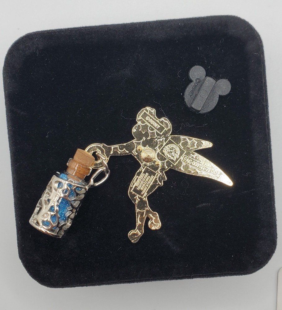 Disney Pins Tinker Bell With Glass Jar Pixie Dust