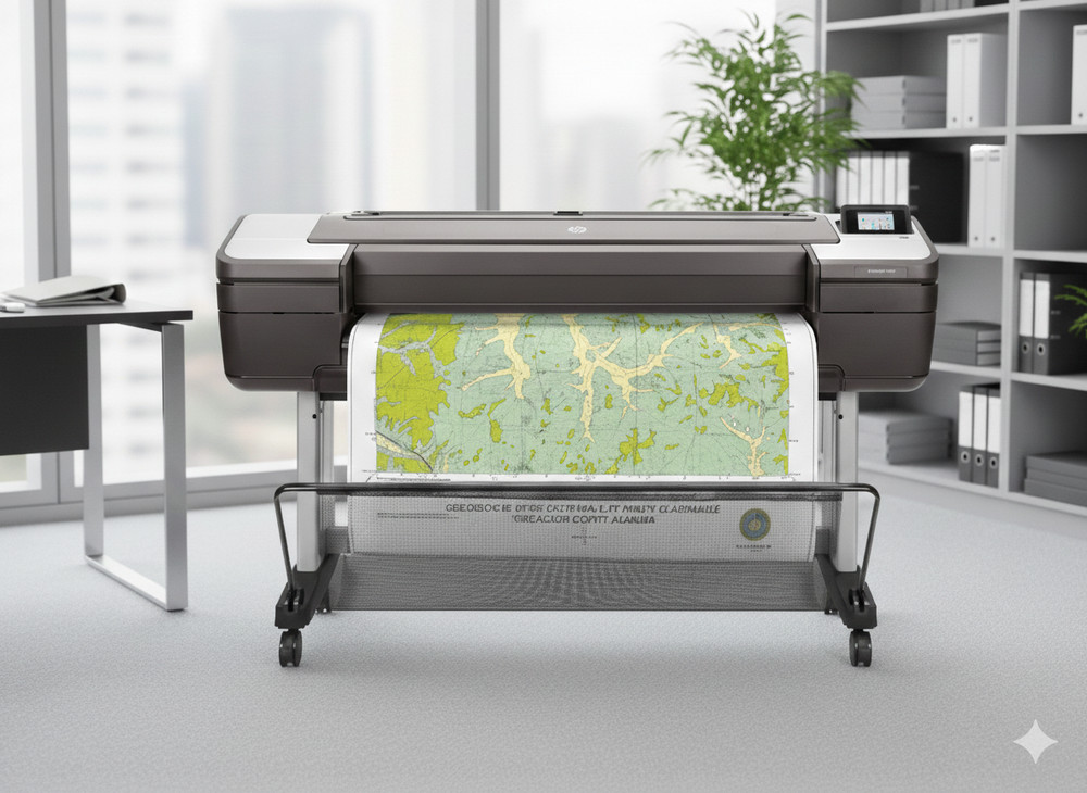HP DesignJet T1700PS 44" Wide Large Format Color Printer CAD PLOTTER PDF CAD GIS