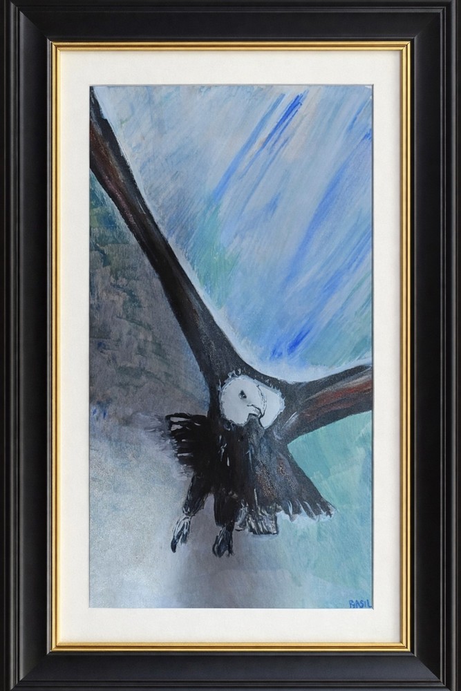 Eagle Swooping Vibrant Abstract Expressionism Canvas Painting