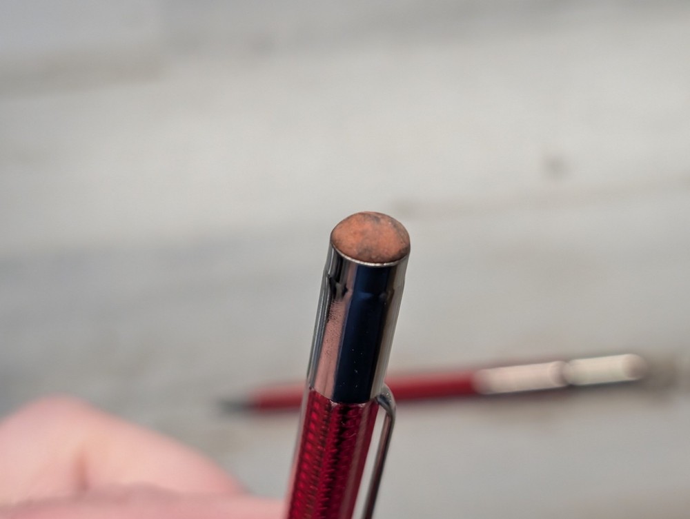 2 Vintage Scripto Red Translucent Twist Mechanical Pencil Pair