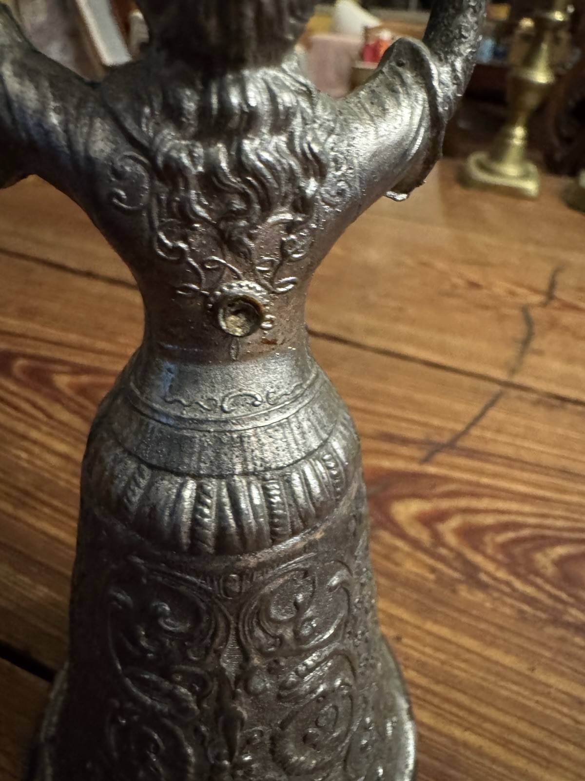 Antique Silver Plate Gold Wash German Bride and Groom Wedding Toasting 8.5” Cup