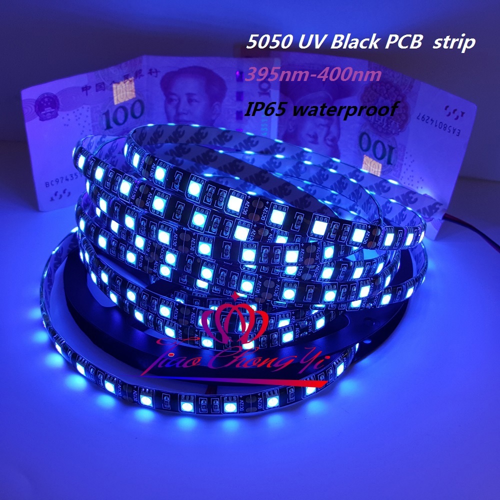 UV Light LED Strip Ultraviolet Back Adhesive 5M 300LEDs SMD 5050 Waterproof